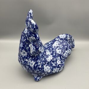 Lying Delft Blue & White Rooster Chicken Ceramic Chinoiserie Chintz Style